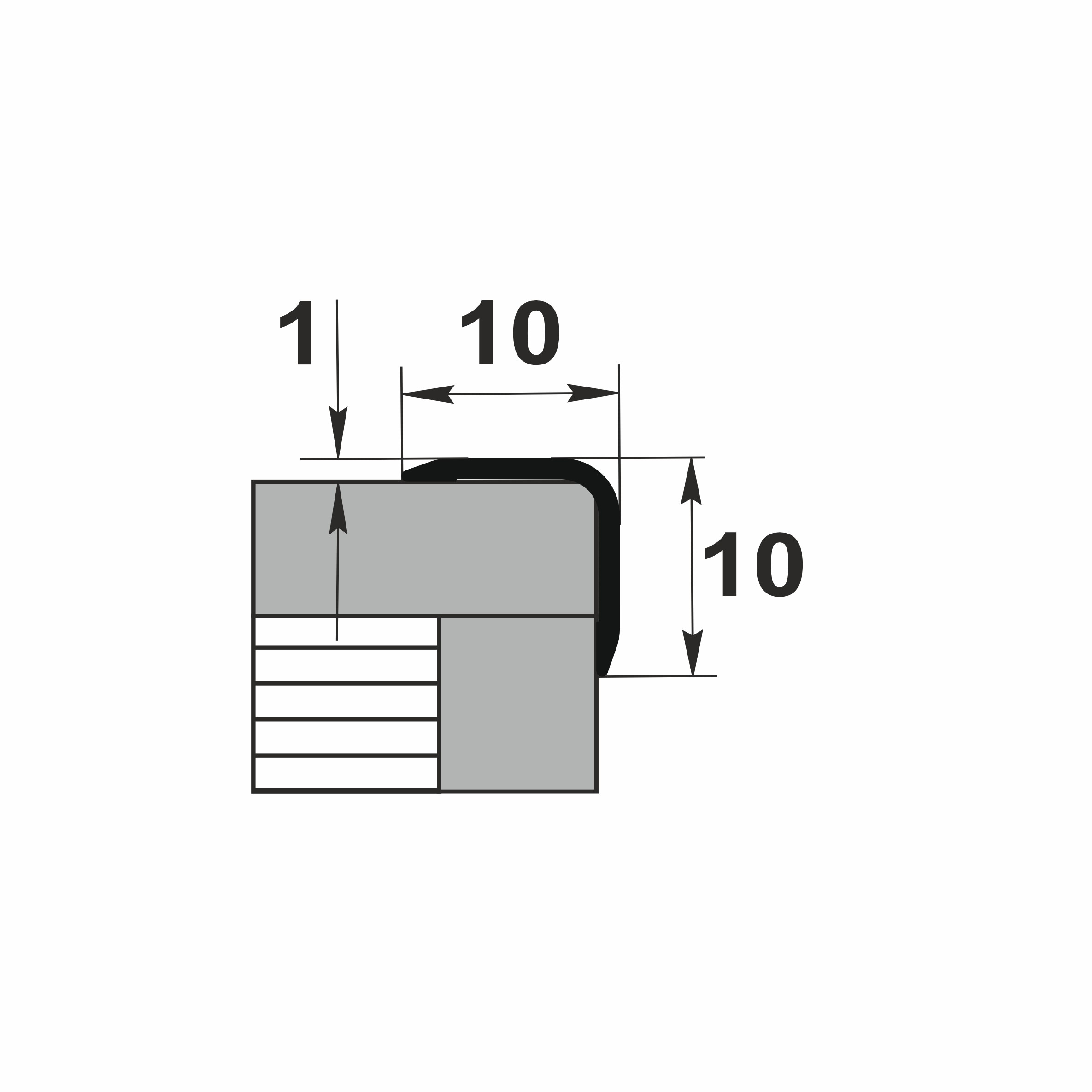 Угол наружный алюминиевый УО 01-27.2700.043