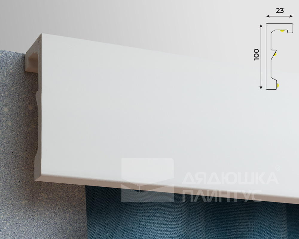 Плинтус карнизный СОЛИД 3 UHD 04/100L 2,0 м, Белый