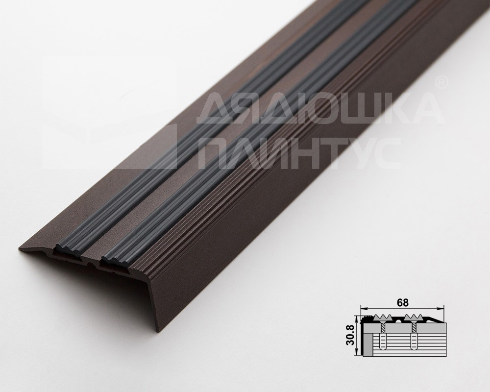 Порог угловой ПУ 07.1800.03 Шоколад