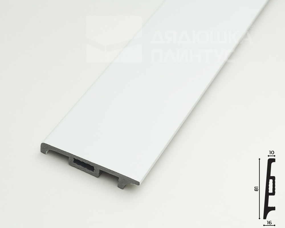 Плинтус Волшебная Палочка Самоцветы 81мм 2,0м. RAL 9003. Цвет 401