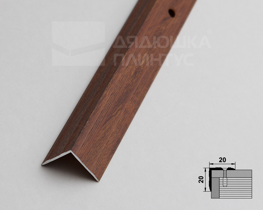 Порог угловой ПУ 05.1800.R128 Дуб престиж