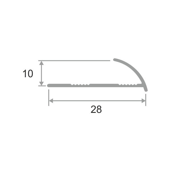 Алюминиевый наружный профиль ПО-9 (11384PX)  светло-серый муар 2,7 м.