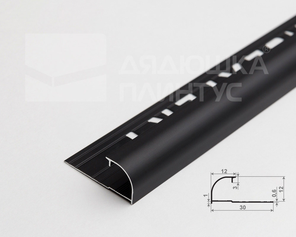 Профиль окантовочный Волшебная палочка Expert MSPKE 03-12K.2700.15 12Kмм 2,7м Чёрный