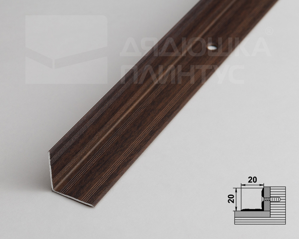 Порог угловой ПУ 05-1.2700.261 Дуб мокко