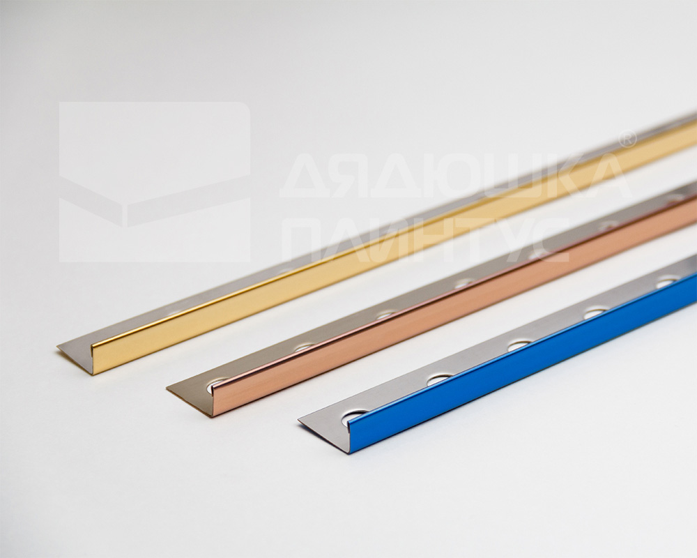 Профиль из нержавеющей стали L-образный Alumacer 10мм 2,6м Бронза полированая