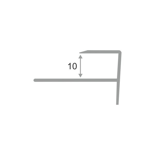 Алюминиевый F-образный профиль (гнущийся) ПФ-10 (381) серебро матовое. 2,7 м