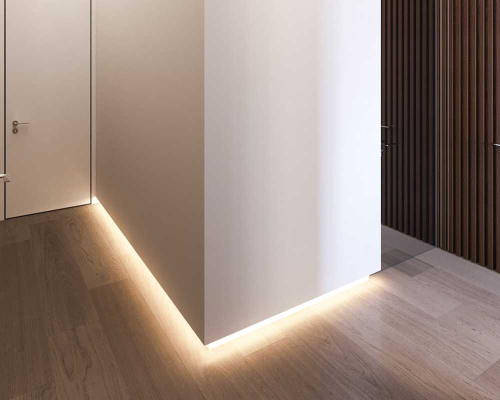 Теневой плинтус для подсветки Волшебная палочка 49,5 х 19,5 х 12,4 мм 3,0 м Чёрный матовый